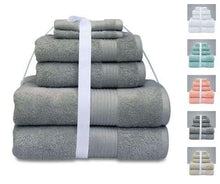 Load image into Gallery viewer, 6 Piece Combed Cotton Towel Bale Set 600 GSM with Gift Ribbon
