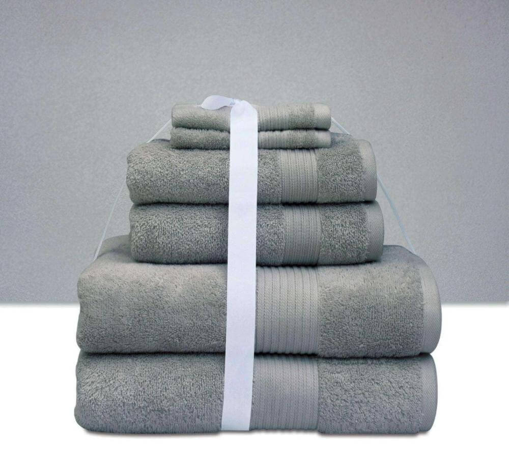 6 Piece Combed Cotton Towel Bale Set 600 GSM with Gift Ribbon