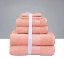 Load image into Gallery viewer, 6 Piece Combed Cotton Towel Bale Set 600 GSM with Gift Ribbon