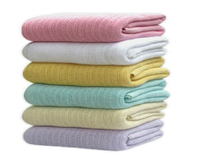 Load image into Gallery viewer, Details about 100% Cotton Baby Cellular Soft Blanket for Crib Cot Prams Moses Basket 60x90cm