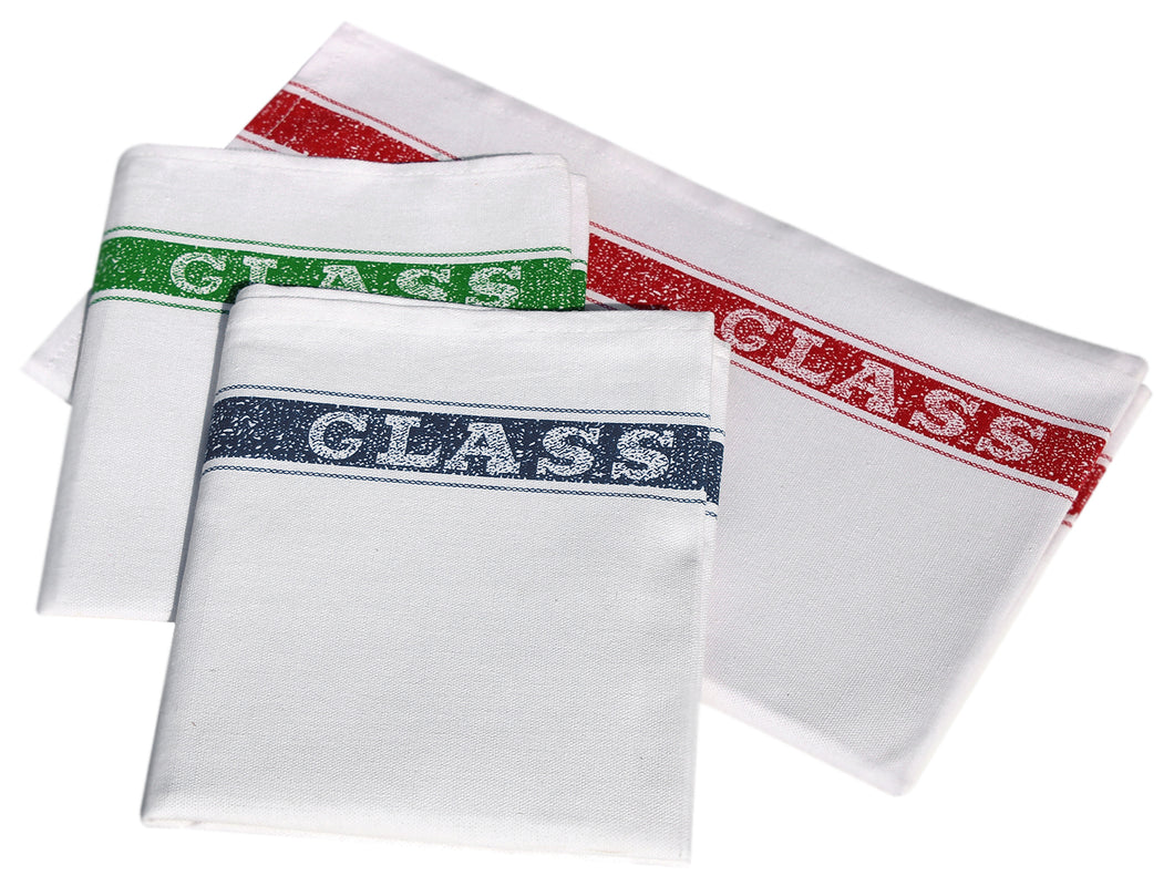 Cotton Glass Cloth Alternative Colour Coded (Pack of 10)
