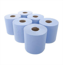 Load image into Gallery viewer, Centre Feed Blue Roll 150M (6 pack) QCS