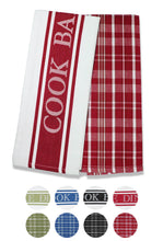 Load image into Gallery viewer, Rivera Home - Vintage Herringbone & Check Tea Towels Set - 100% Cotton Lint Free - Soft, Absorbent & Durable Kitchen Dish Towel - 50 x 76 cm - Machine Washable Quick Drying Towels (Blue, 2)