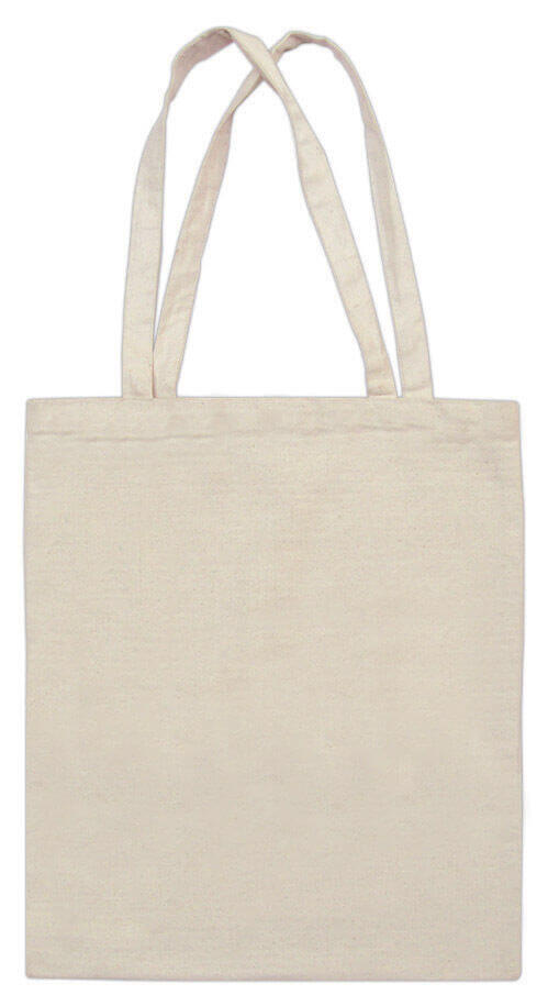 Thick Canvas Plain Natural Shopping Shoulder Tote Shopper Bags (Pack of 6)