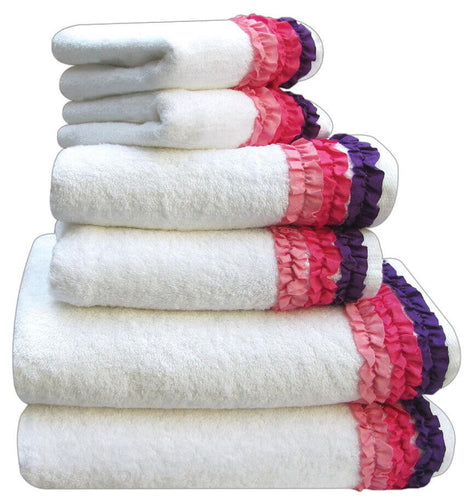 Decorative 100% Cotton Bale Towels Sets - Pack of 6 QCS