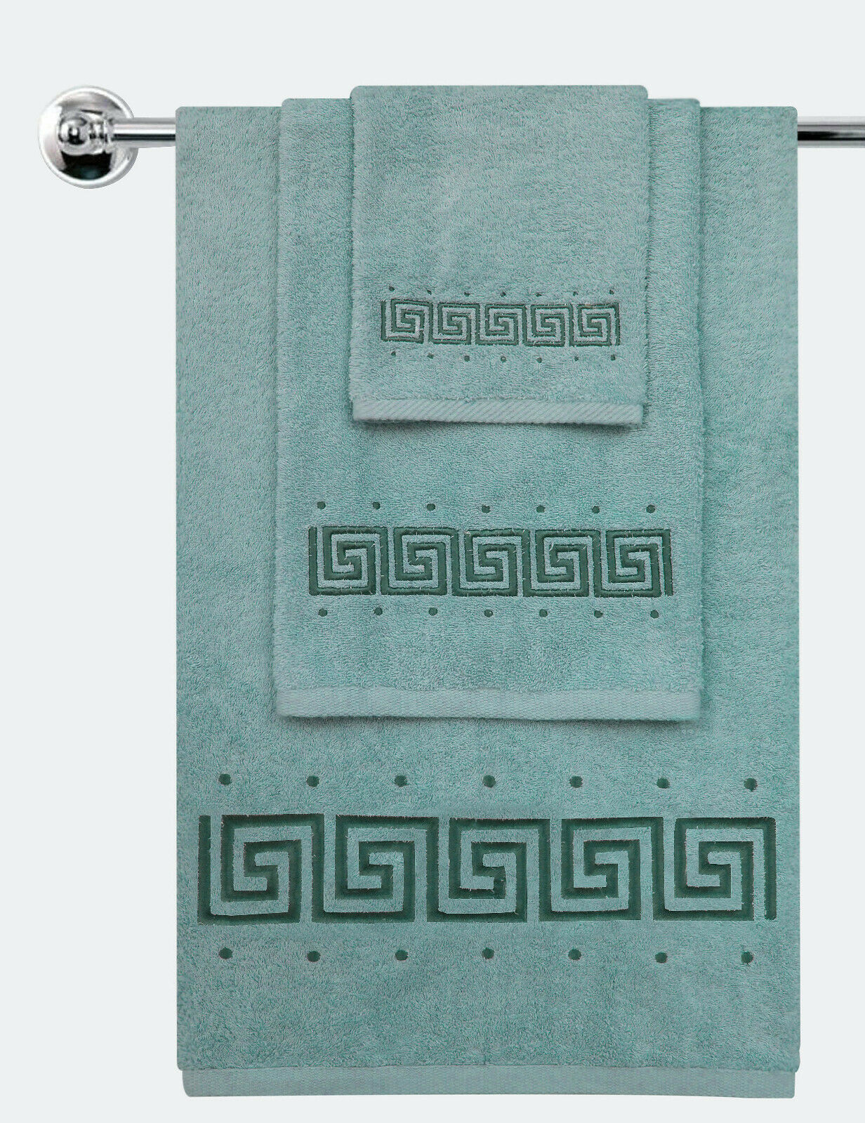 Greek key towel discount set