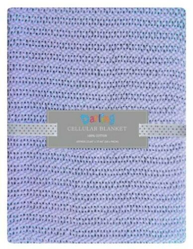 100% Cotton Baby Cellular Soft Blanket for Crib Cot Prams Moses Basket 60x90cm