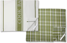 Load image into Gallery viewer, Rivera Home - Vintage Herringbone & Check Tea Towels Set - 100% Cotton Lint Free - Soft, Absorbent & Durable Kitchen Dish Towel - 50 x 76 cm - Machine Washable Quick Drying Towels (Blue, 2)