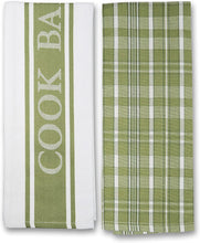 Load image into Gallery viewer, Rivera Home - Vintage Herringbone & Check Tea Towels Set - 100% Cotton Lint Free - Soft, Absorbent & Durable Kitchen Dish Towel - 50 x 76 cm - Machine Washable Quick Drying Towels (Blue, 2)