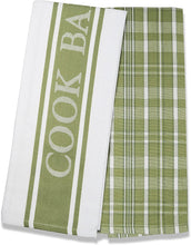 Load image into Gallery viewer, Rivera Home - Vintage Herringbone & Check Tea Towels Set - 100% Cotton Lint Free - Soft, Absorbent & Durable Kitchen Dish Towel - 50 x 76 cm - Machine Washable Quick Drying Towels (Blue, 2)