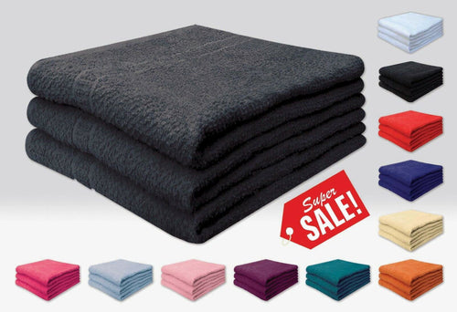 Deluxe 3 Piece 100% Cotton Honeycomb Weave Bath Towels 71cm X 140cm QCS