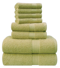 Load image into Gallery viewer, Deluxe 8 Piece Towel Set 4 Face Cloth, 2 Hand, 2 Bath QCS