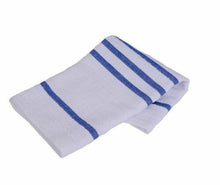 Load image into Gallery viewer, Pack of 10 Waffle Cloth Blue Stripe Tea Towels Durable and Highly Absorbent