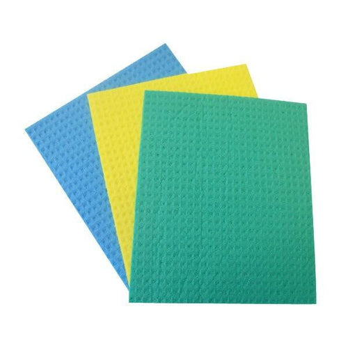 Super Absorbant Sponge Cloths Assorted Colours 20x18cm (Pack 10) QCS