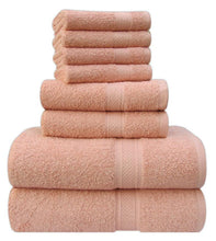 Load image into Gallery viewer, Deluxe 8 Piece Towel Set 4 Face Cloth, 2 Hand, 2 Bath QCS