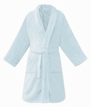 Load image into Gallery viewer, Unisex Terry Bathrobe 100% Zero Twist Cotton Towel Shawl Collar White SPA Gown QCS
