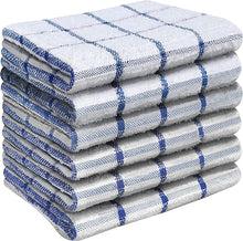 Load image into Gallery viewer, Quick Cleaning Supplies - 6 Kitchen Terry Tea Towel Set - Cotton – Reusable and Highly Absorbent Essential Dish Cloths - 39 x 65 cm - Tea Towels and Bar Towels (Green, 6)