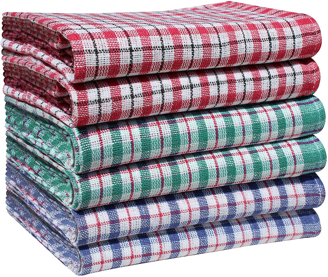 Coloured Check Tea Towel 44 x 68cm Mixed (Pack of 10)