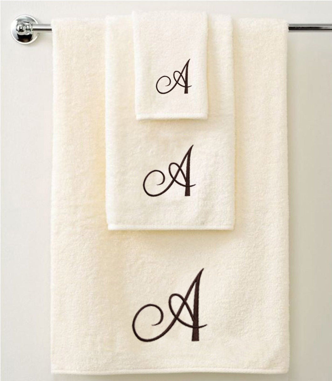 Personalised Towel Gift Set - Brown - Set of 3 QCS
