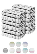 Quick Cleaning Supplies - 6 Kitchen Terry Tea Towel Set - Cotton – Reusable and Highly Absorbent Essential Dish Cloths - 39 x 65 cm - Tea Towels and Bar Towels (Green, 6)