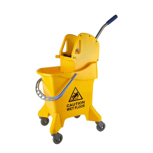 Deluxe Down Press Mop Bucket in Yellow QCS