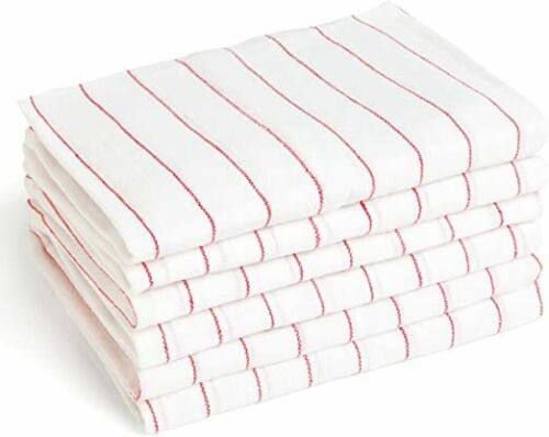 Catering Tea Towels Pack of 10 Kitchen Restaurant Bar Glass Cloths Cotton Rich