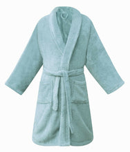 Load image into Gallery viewer, Unisex Terry Bathrobe 100% Zero Twist Cotton Towel Shawl Collar White SPA Gown QCS
